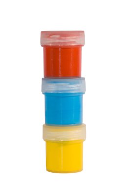 dizi üç Tekstil Akrilik boyalar üzerinde beyaz izole