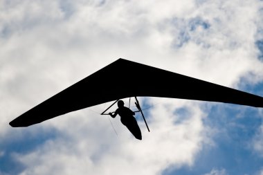 Tanınmayan hangglider pilot mavi cky