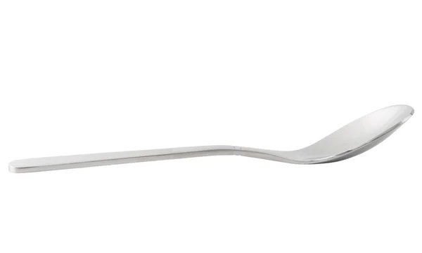 Metal teaspoon isolated on white — Stock Photo, Image