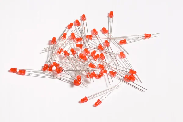 Pile of red light emitting diodes — Stock Photo, Image