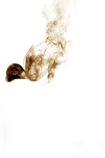 Brauner Rauch auf weißem Grund — Stockfoto