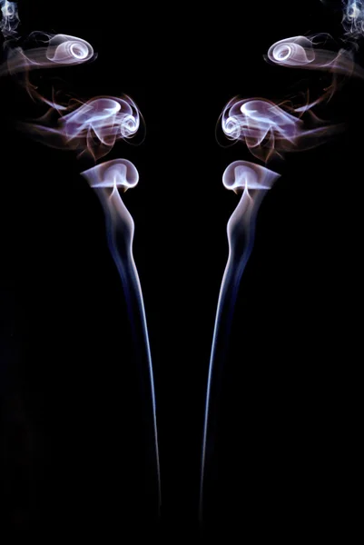 Double smoke on black — Stock Photo, Image