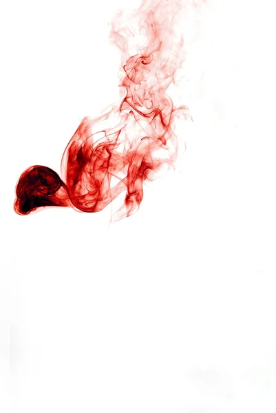 Red smoke on white — Stock Photo, Image