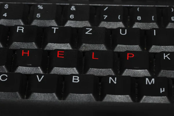 Aiuto in rosso sulla tastiera — Foto Stock