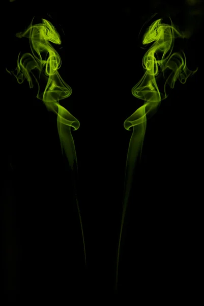 Mirrored green smoke — Stock Photo, Image