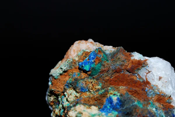 Minerais com azurite grande vista — Fotografia de Stock