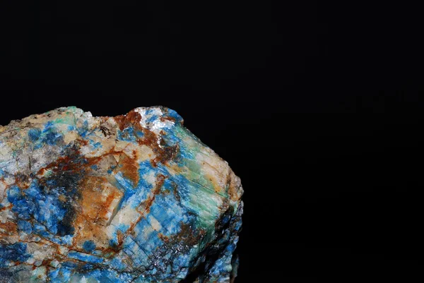 Minerais com azurita azul e malaquita grande detalhe — Fotografia de Stock