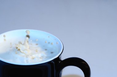 sütü ve damla ile siyah kupa