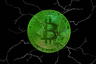 Yükselen pazar süresince kripto para biriminden tek bir bitcoin ve kara fon üzerinde birçok ışıklandırma