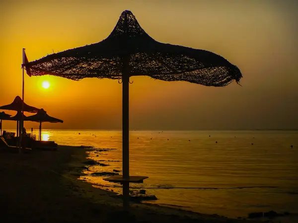 Traumhafter Sonnenuntergang Strand Urlaub Ägypten — Stockfoto