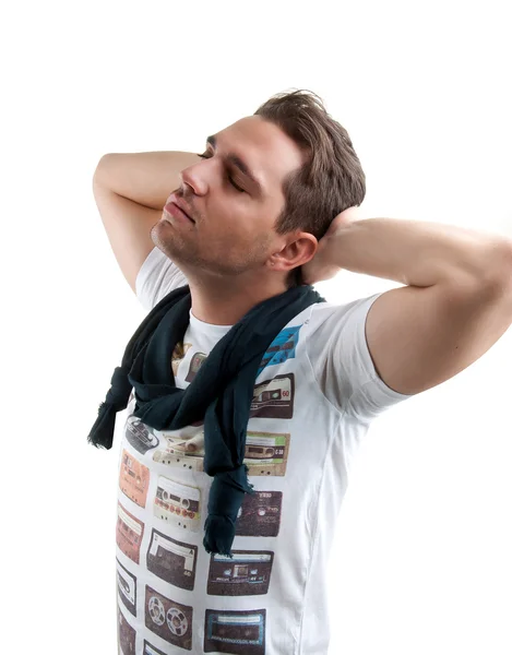 Man relaxing and dreaming isolated — Stock Photo, Image