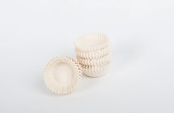 Kağıt cupcake bardak yığını