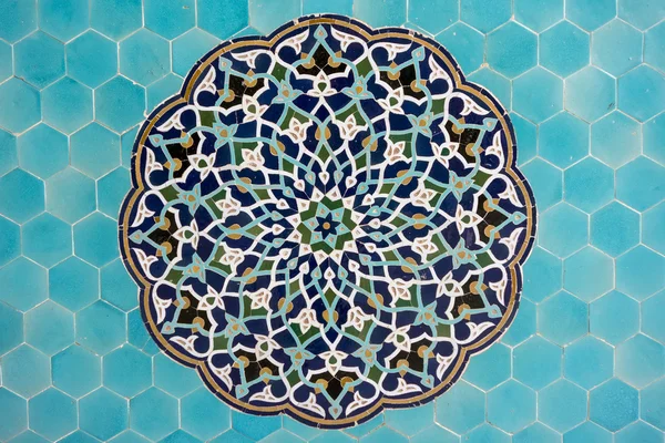 Islamic mosaic pattern with blue tiles Stock Photo