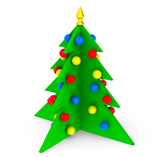 Světlé vánoční strom, samostatný — Stock fotografie