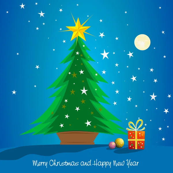 Vánoční strom, pohlednice — Stockový vektor