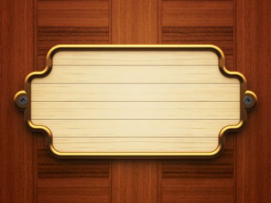 Wooden doorplate clipart