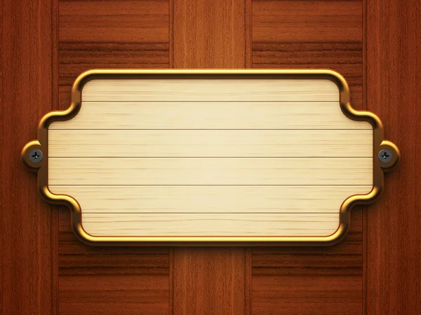 Drewniane doorplate — Zdjęcie stockowe