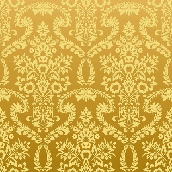 Naadloze floral vintage gold wallpaper — Stockvector