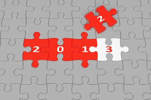 Anno nuovo 2013 fatto da puzzle — Foto Stock