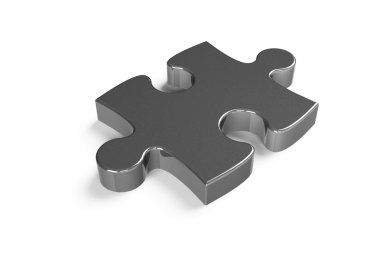 Metallic puzzle piece clipart