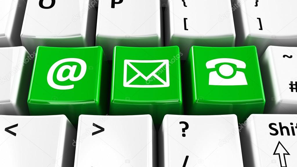 Computer keyboard green contact
