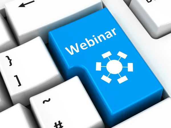 Icono verde webinar con punto culminante — Stockfoto