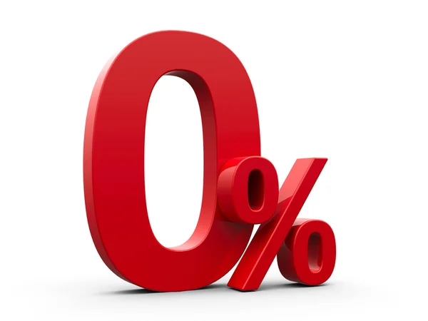 Red Zero Percent — Stock Photo, Image