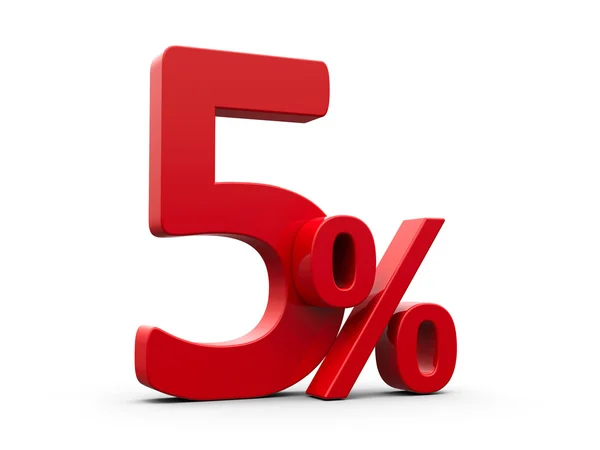 Red five percent — Stock Photo, Image