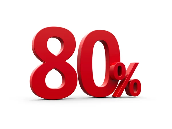 Czerwony Osiemdziesiąt procent — Zdjęcie stockowe