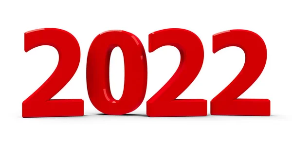 Červený Symbol 2022 Ikona Nebo Tlačítko Izolované Bílém Pozadí Představuje — Stock fotografie