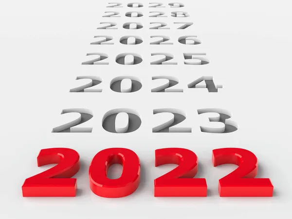 2022 Futuro Representa Nuevo Año 2022 Representación Tridimensional Ilustración —  Fotos de Stock