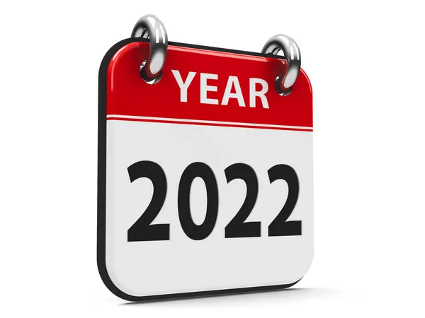 Иконный Календарь 2022 Года Изолирован Белом Фоне Трехмерный Рендеринг Иллюстрация — стоковое фото
