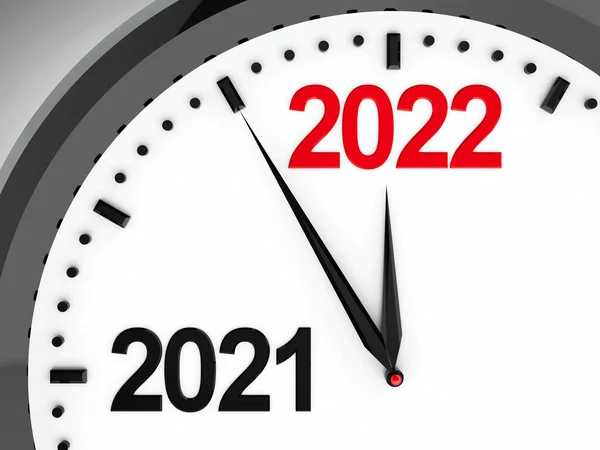 Black Clock 2021 2022 Change Represents Coming New Year 2022 — Stock Photo, Image