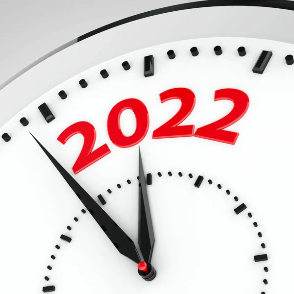 Black Clock 2022 Represents Coming New Year 2022 Three Dimensional — Stock Photo, Image