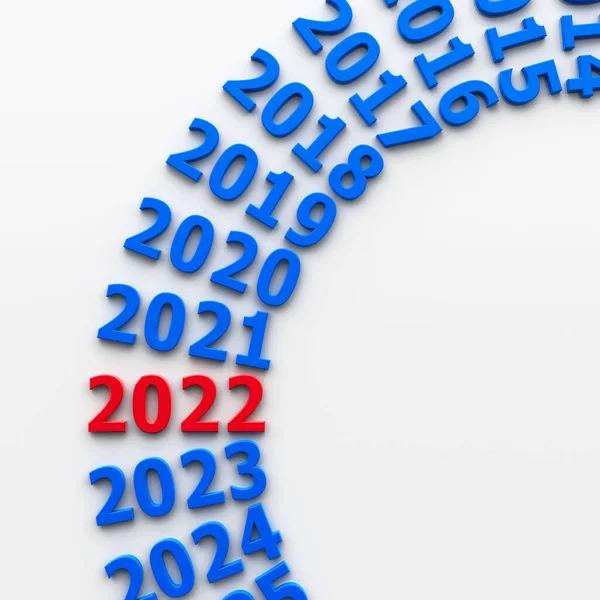 2022 Passado Círculo Representa Novo Ano 2022 Renderização Tridimensional Ilustração — Fotografia de Stock