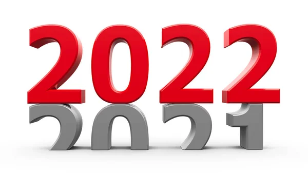 2021 2022 Mudança Representa Novo Ano 2022 Renderização Tridimensional Ilustração — Fotografia de Stock