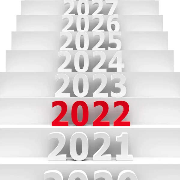 2022 Przyszłość Podium Reprezentuje Nowy Rok 2022 Trójwymiarowy Rendering Ilustracja — Zdjęcie stockowe