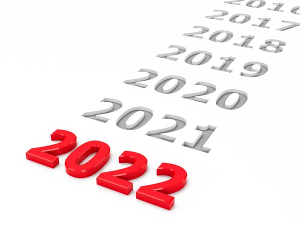 2022 Represents New Year 2022 Three Dimensional Rendering Illustration — Stock Photo, Image
