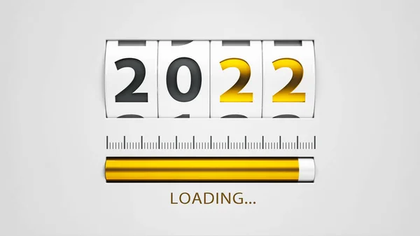 Design Component Counter Dial Showing Loading New Year 2022 Three — Foto Stock