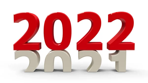 2021 2022 Mudança Representa Novo Ano 2022 Renderização Tridimensional Ilustração — Fotografia de Stock