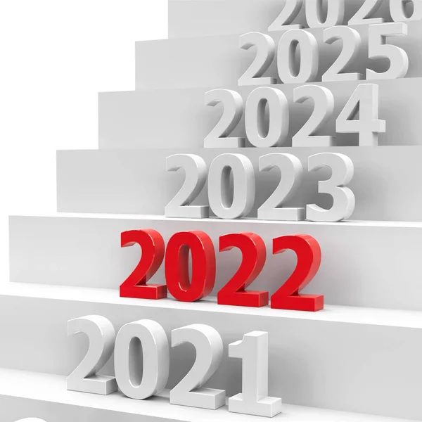2022 Future Podium Represents New Year 2022 Three Dimensional Rendering – stockfoto