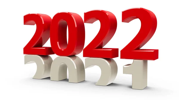 2021 2022 Cambio Representa Nuevo Año 2022 Representación Tridimensional Ilustración — Foto de Stock