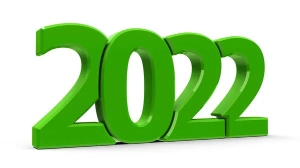 Yeşil 2022 Sembolü Beyaz Arkaplanda Izole Edilmiş Simge Veya Düğme — Stok fotoğraf