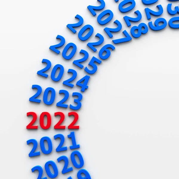 2022 Future Circle Represents New Year 2022 Three Dimensional Rendering — Stock Photo, Image