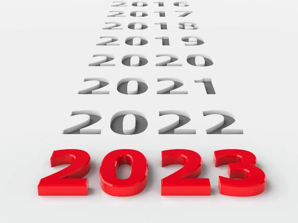 Red Number 2023 Gray Background Numbers Represents New Year 2023 — Foto de Stock