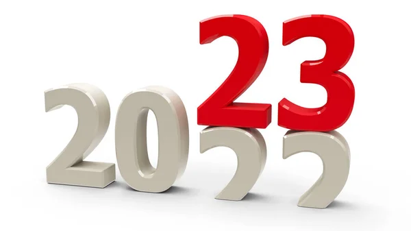 2022 2023 Change Represents New Year 2023 Three Dimensional Rendering Fotos De Bancos De Imagens