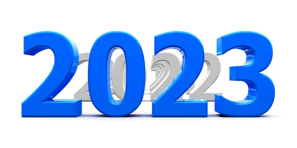 Blue 2023 Come Represents New Year 2023 Three Dimensional Rendering Stock Photo