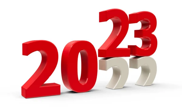 2022 2023 Change Represents New Year 2023 Three Dimensional Rendering — Fotografia de Stock