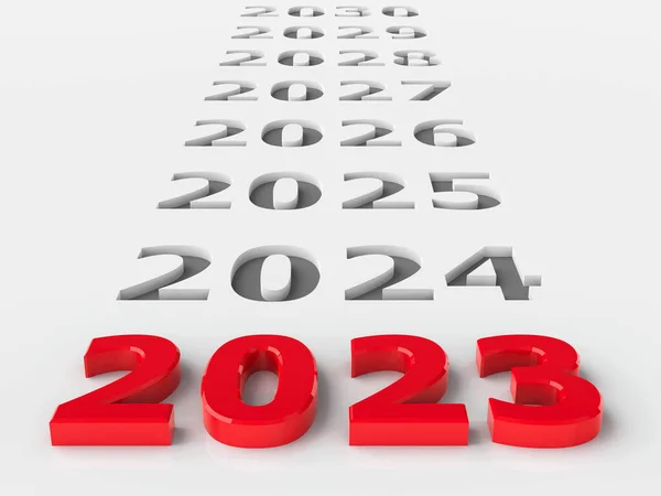 2023 Futuro Representa Nuevo Año 2023 Representación Tridimensional Ilustración — Foto de Stock