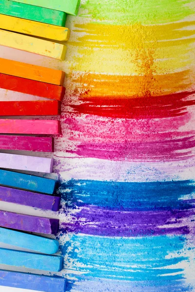 Kolorowy kreda pastele - edukacji, sztuki, koncepcja — Zdjęcie stockowe